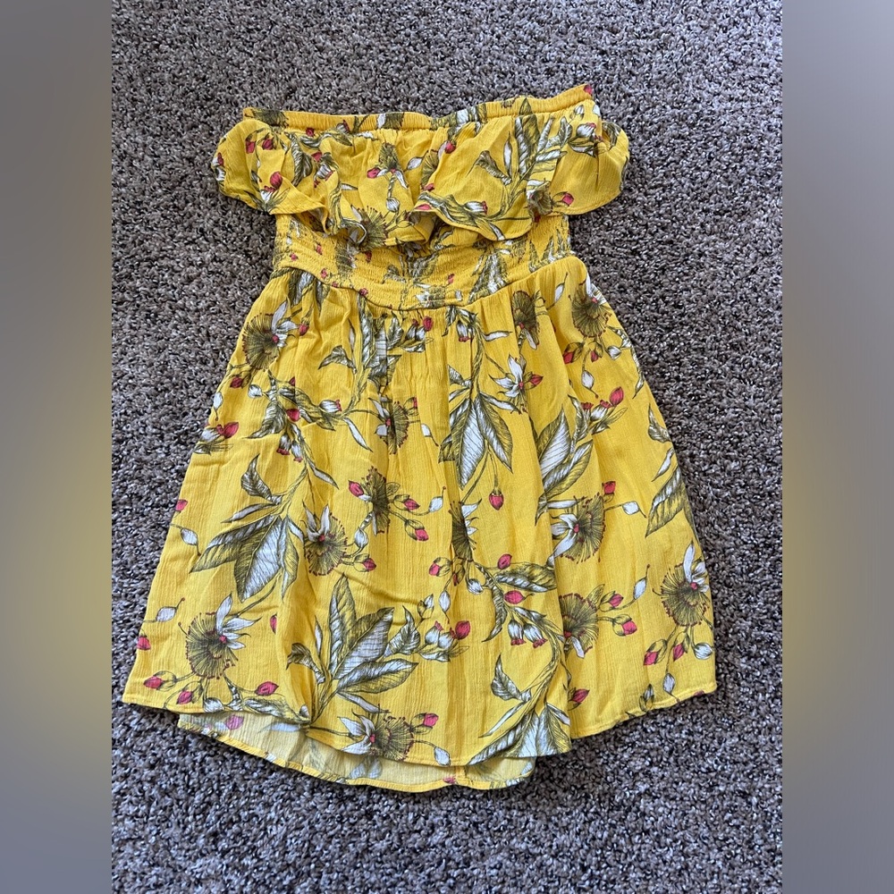 Express yellow floral dress